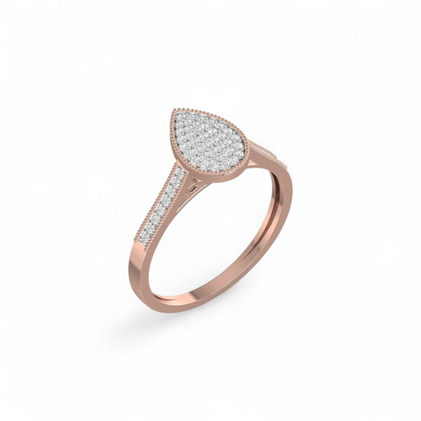 Item | Buy Pearl Pear Cut Diamond Engagement Ring in 10KT Gold | SPOP Enterprise Global